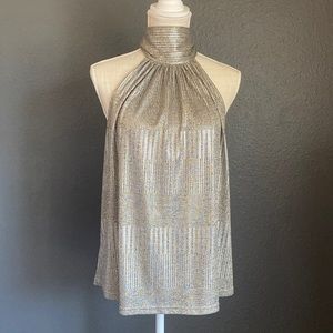 Maeve by Anthropologie Silver Tie Neck Halter